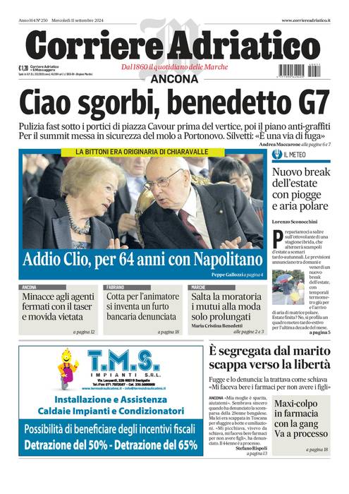 Prima-pagina-corriere adriatico-edizione-di-oggi-Array